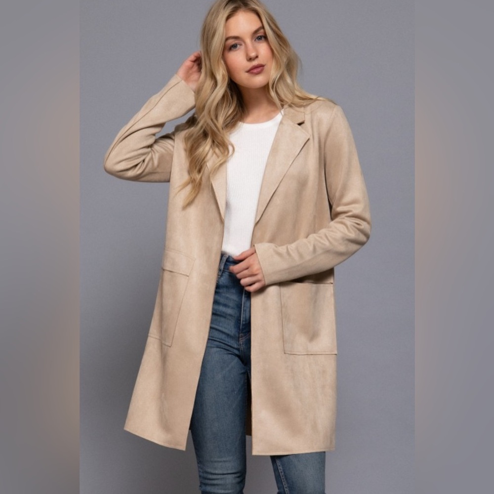 133. LONG FAUX SUEDE JACKET